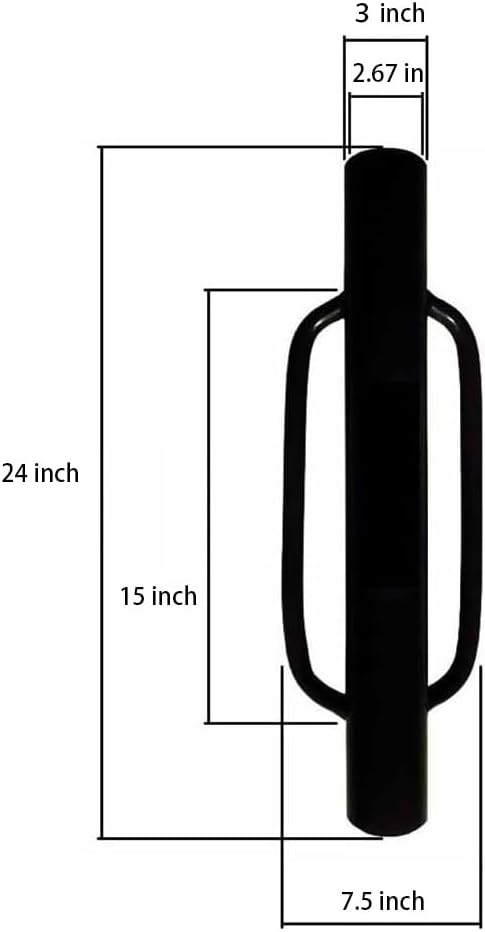 1 Pack 24 Inch Fence Post Driver with Handle 12LB Black Iron T Post Pole Pounder Hand Post Rammer for U Fence Post
