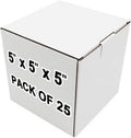 25 Pack 5x5x5 Inch White Corrugated Cardboard Shipping Boxes