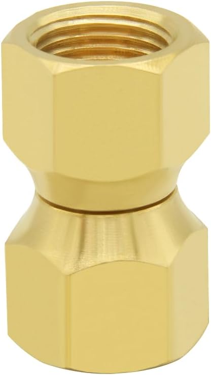 Hooshing 3/8" Female Flare Swivel Adapter Brass Tube Fitting Gas Connector