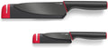 Slice & Sharpen 6" Chef's Knive and 3.5" Paring Knife with Sharpening Protective Sheaths, Black