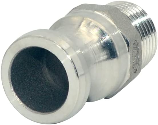 VARMHUS F Trash Pump Adapter Male Camlock x Male Pipe Threads Stainless Steel 316 (1/2")
