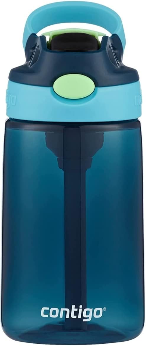 Kids Water Bottle with designed AUTOSPOUT Straw, 14 oz., Blueberry Ocean