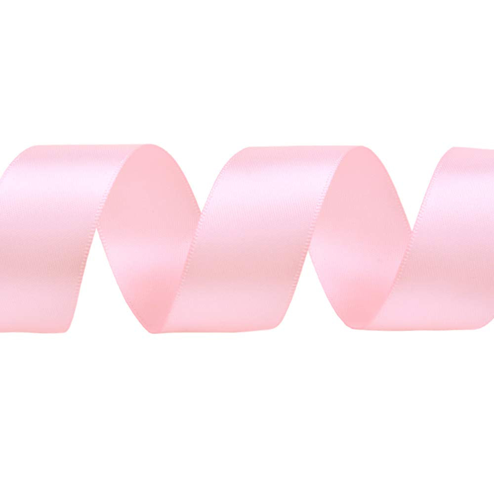 Light Pink Double Faced Satin Ribbon, 1 Inch Continuous 50 Yards