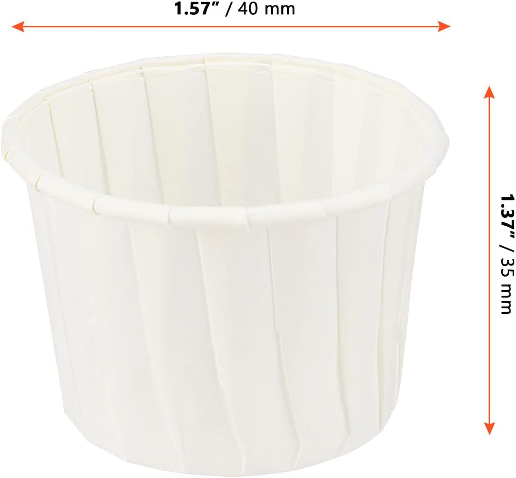 1000 Pack 2 oz Paper Souffle Portion Cups, Disposable Condiments Sample Cup Snack Cups for Measuring, Jello Shots