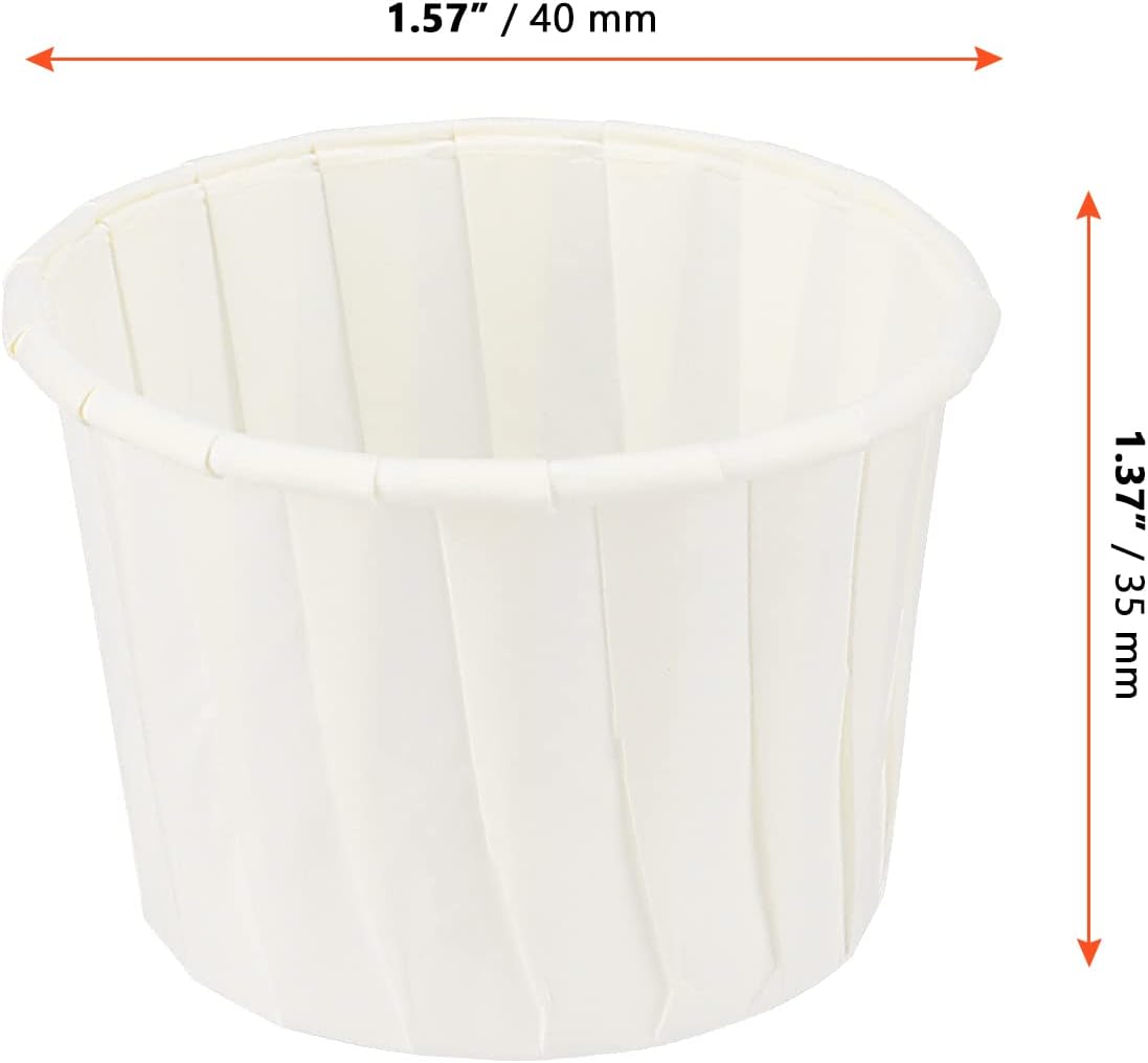 1000 Pack 2 oz Paper Souffle Portion Cups, Disposable Condiments Sample Cup Snack Cups for Measuring, Jello Shots
