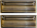 Solid Brass Mail Slot, with Solid Brass Interior Frame and Solid Brass Back Plate, 8-7/8''X2-7/8,Antique Brass 1