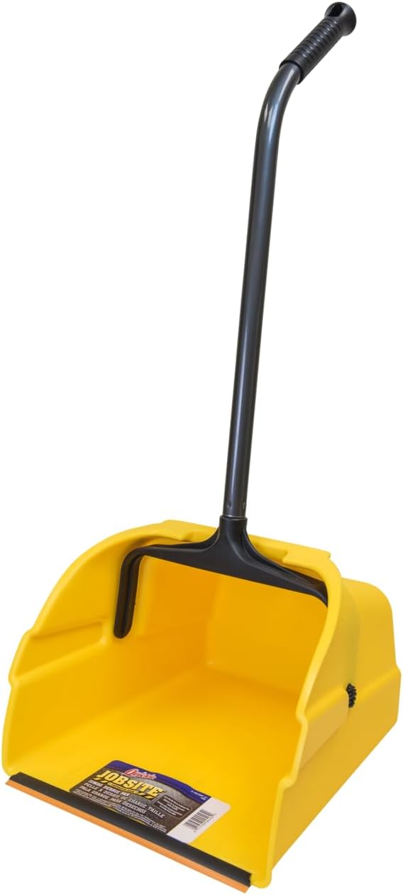 Debris Dustpan with Handle, Jumbo Debris Pan, Trash Collection for Industrial/Professional Cleaning