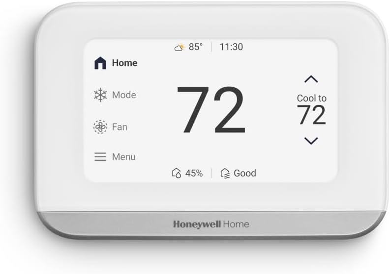 X7S Smart Wi-Fi Programmable Thermostat, White | Humidity Monitoring, 4.3" Customizable Touchscreen Display, Sensor
