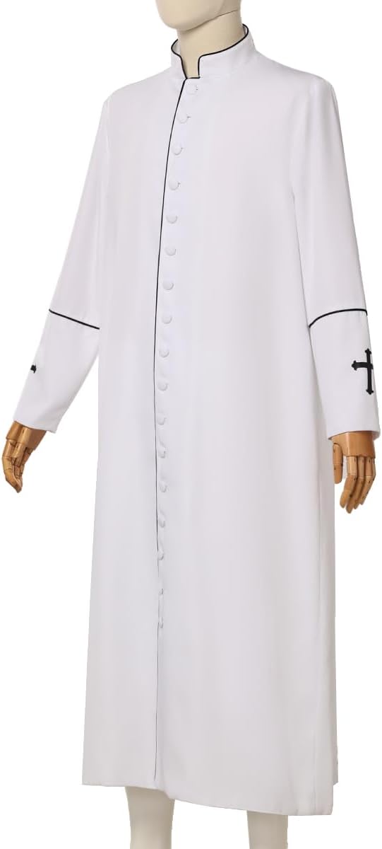 Men's Clergy Cassock Church Minister Robe Vestment for Pastor