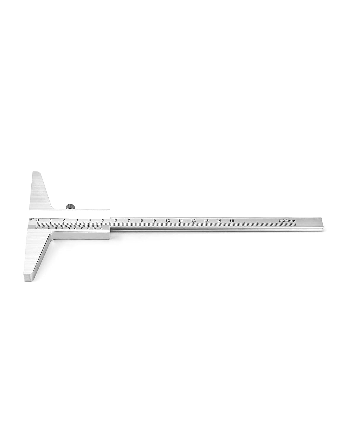 QWORK Depth Vernier Caliper, 0-150mm Aluminum Micrometer Gauge Measuring Tool, -0.02 Accuracy, 1 Pack