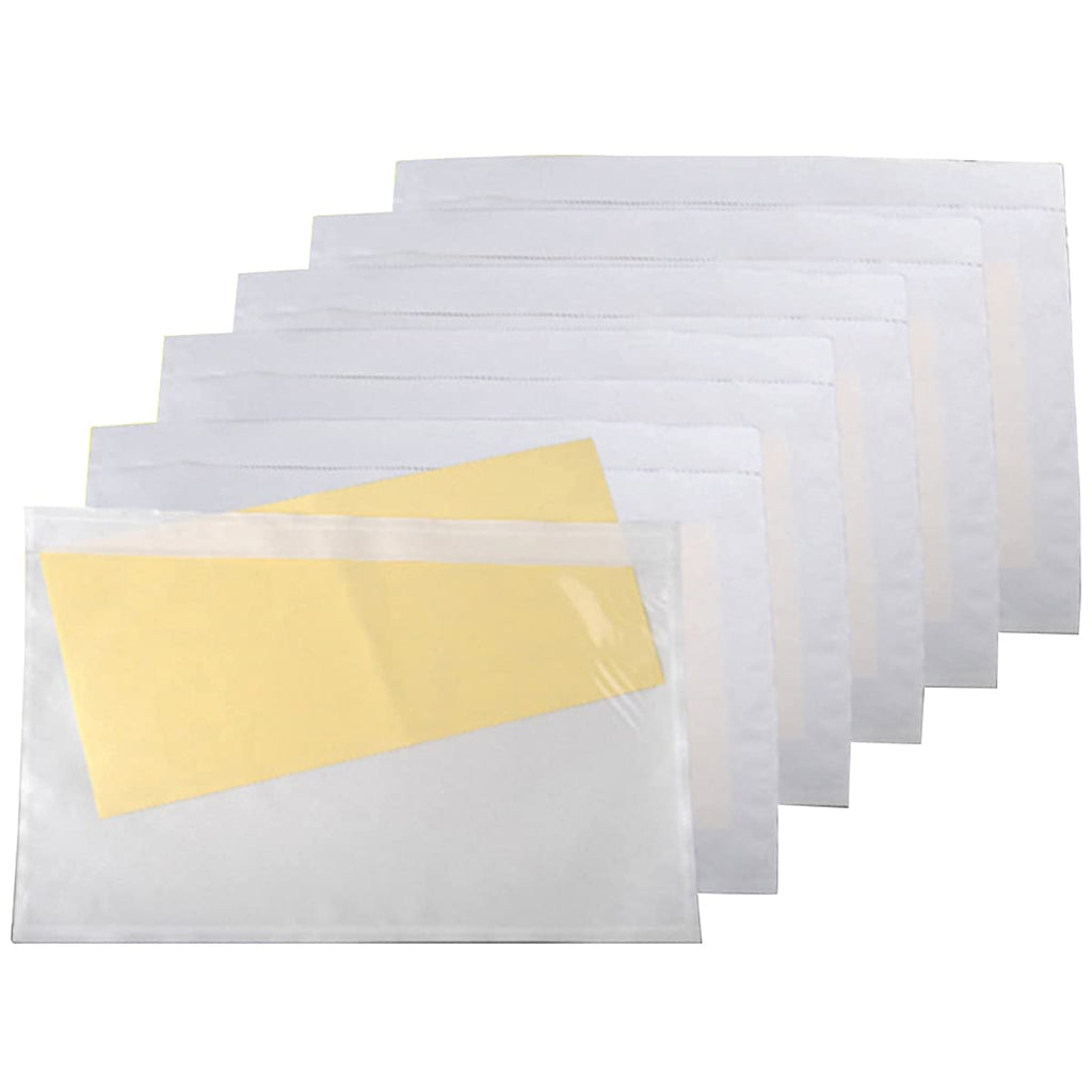 Packing Slip Envelope Pouches 6" x 9" Shipping Label Sleeves Clear Plastic Adhesive Packing List Envelope (100pcs)