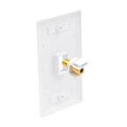 VCE UL Listed 3GHz Coax Wall Plate White 2-Pack