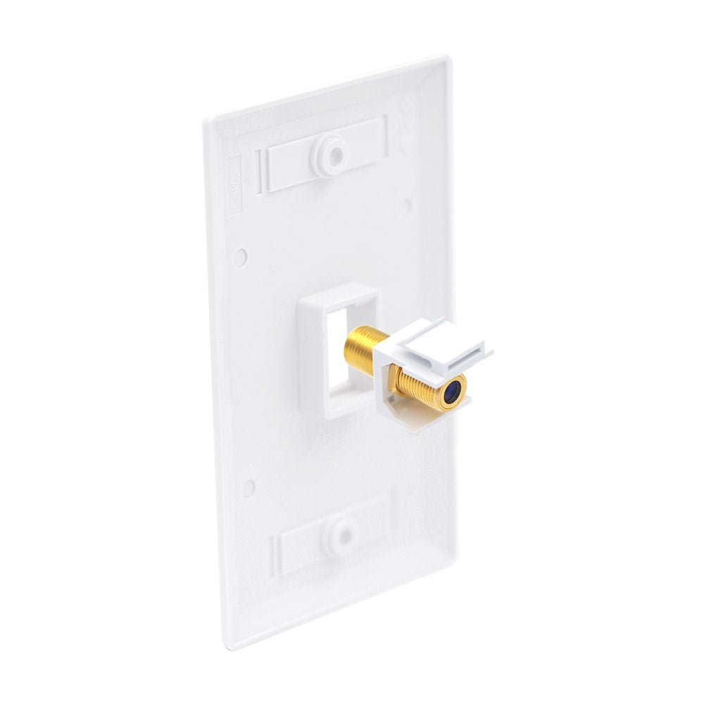 VCE UL Listed 3GHz Coax Wall Plate White 2-Pack
