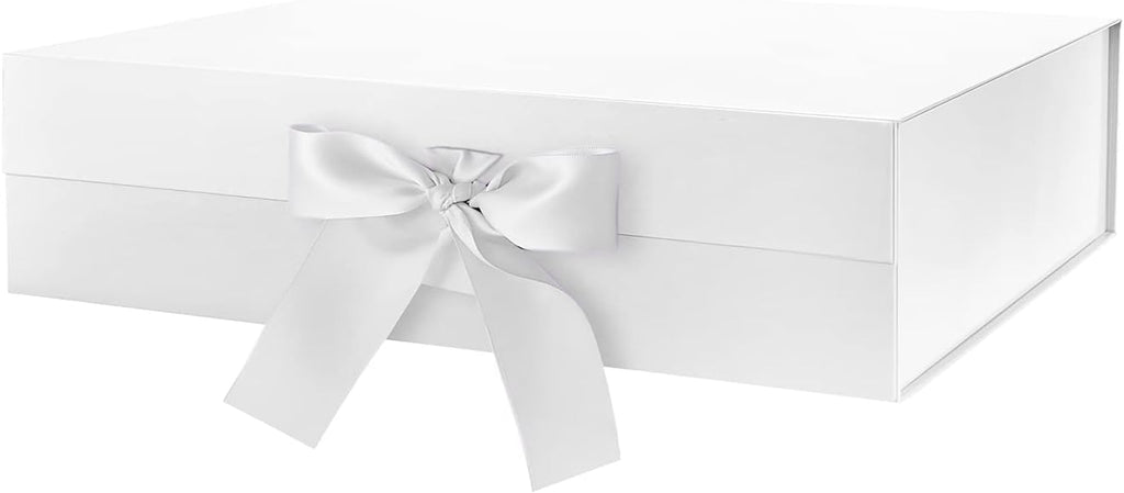 Large White Gift Box with Lid for Presents 13x9.7x3.4 Inches