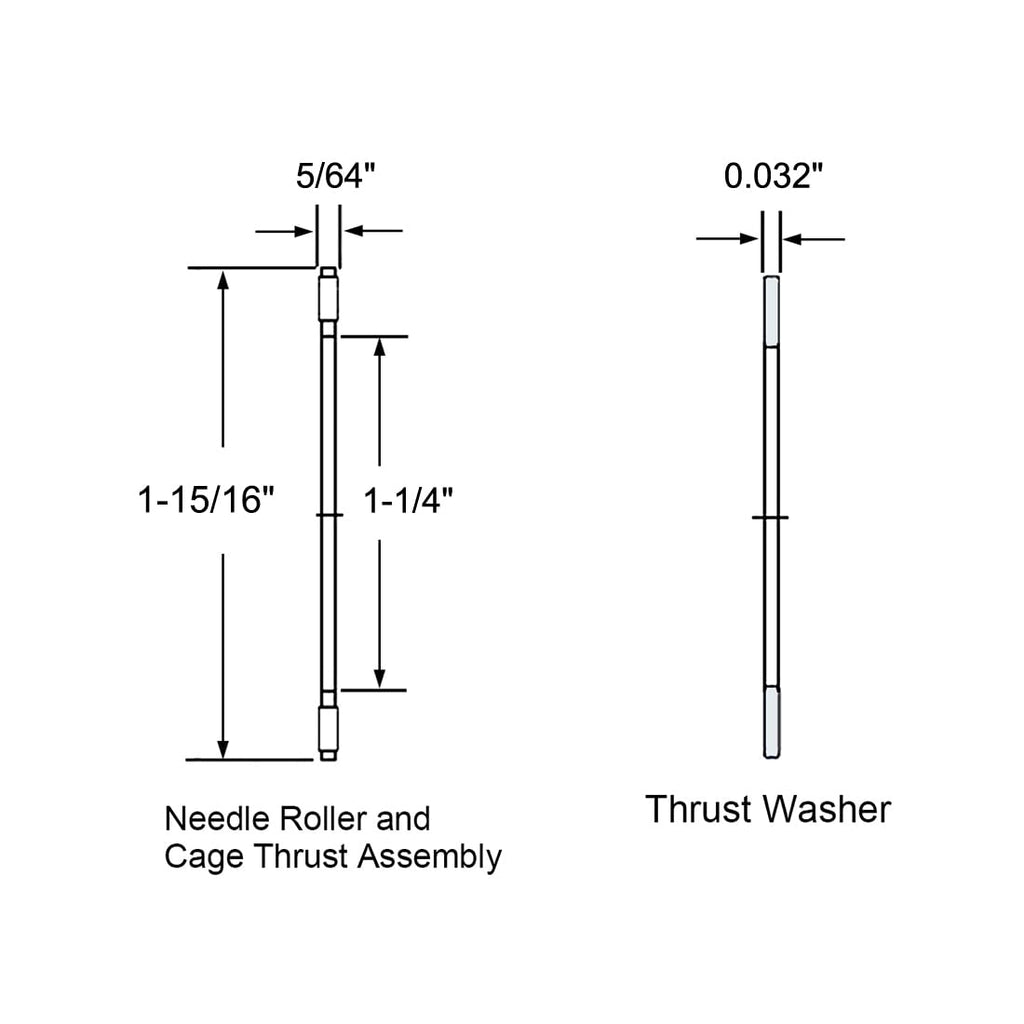 uxcell NTA2031 Thrust Needle Roller Bearings with Washers 1-1/4" Bore 1-15/16" OD 5/64" Width