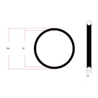 JIS Size G105 Metric O-Ring, VITON 75 Duro Black (Pack of 2)