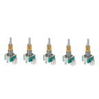 REHOC 5PCS EC11EBB24C03 Dual Axis Encoder with Switch 30 Positioning Number 15 Handle 25mm