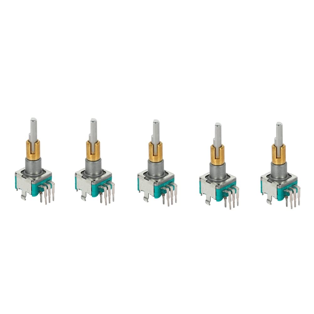 REHOC 5PCS EC11EBB24C03 Dual Axis Encoder with Switch 30 Positioning Number 15 Handle 25mm
