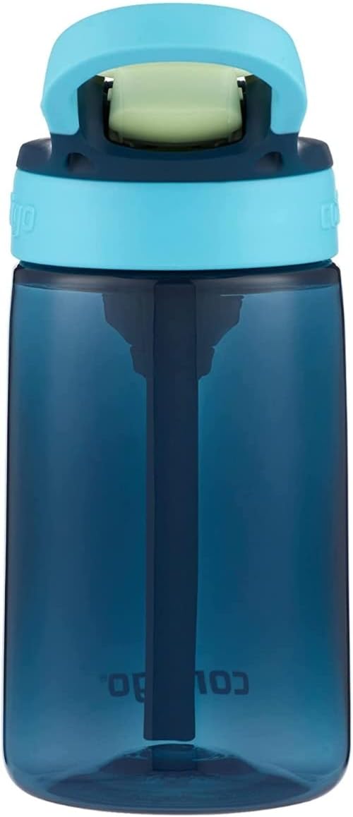 Kids Water Bottle with designed AUTOSPOUT Straw, 14 oz., Blueberry Ocean
