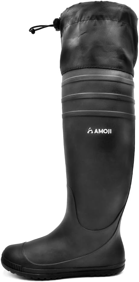Womens Rubber Rain Boots Knee High Waterproof Packable Tall Garden Boots Lightweight Farm Mud Boots NOT FOR WIDE CALF