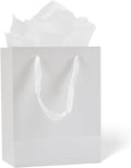 White Gift Bags with Tissue Paper, 30 Pack, 7x4x9 In