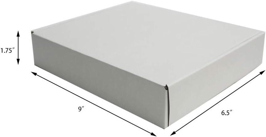 35 Pack 9x6.5x1.75 inch White Cardboard Shipping Box