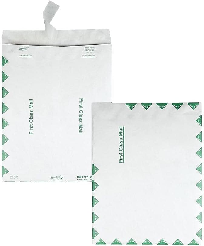 Survivor Tyvek USPS First Class Mailer, 10 x 13, White, 100/Box (QUAR1590)