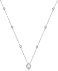 Sterling Silver Waterdrop Pear Shape Pendant Droplet Necklace
