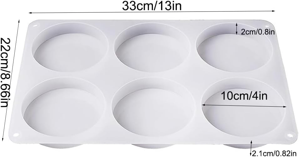 6-Cavity Deep Round Coaster Silicone Molds for Epoxy Resin, 4 Inches Coaster Resin Mold for Flower Bouquet Preservation