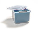 Store & Slide Plastic File Box, Latching, Letter/Legal, 2/Pk