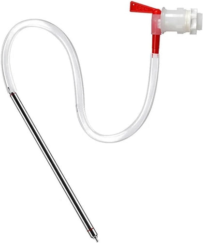 Home & Brewing 35cm Spring Load Beer Bottle Filler Kit,Bottling Bucket Spigot &Brush & 1M Hose,Stainless Steel Wine