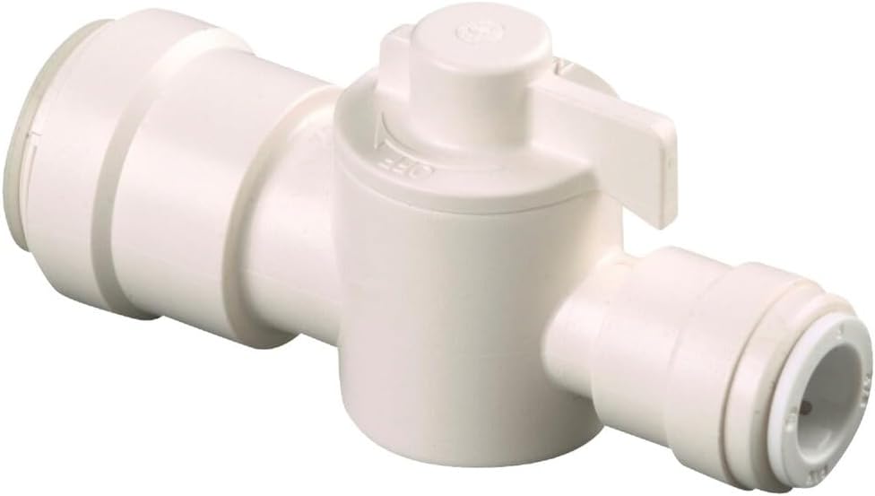 Watts AquaLock Push-Connect Straight Inline Valve, 1/2" x 1/4" CTS, White
