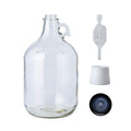 1 Gallon Glass Jug with Airlock, Black Polyseal Cap and #6.5 Rubber Bung | Clear Fermentation Jug for beer, wine