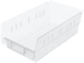 Heavy Duty Plastic Shelf Bins, 12"x 6.5"x 4", Clear, 12-Pk