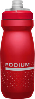 Podium Bike Squeeze Water Bottle, High‑Flow Easy‑Squeeze Design for Cycling Performance, 21oz, Red