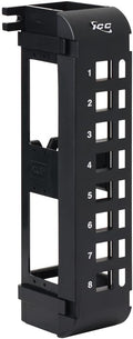 ICC 8-Port Blank Keystone Wall Mount Patch Panel, No Jacks, Black, 1-Pack