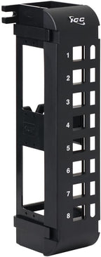 ICC 8-Port Blank Keystone Wall Mount Patch Panel, No Jacks, Black, 1-Pack