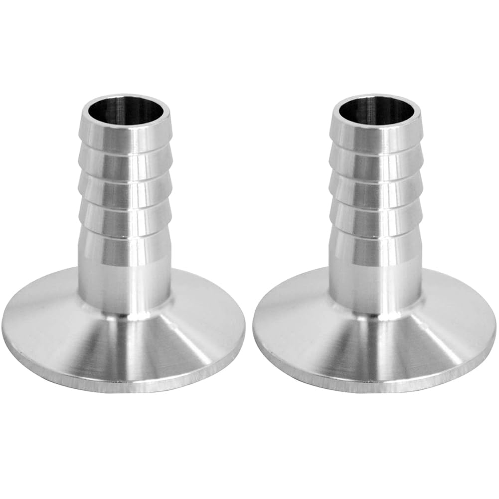 Beduan 1.5 Tri Clamp to 3/8 Barb Fitting Stainless Sanitary Brewing 2PCS