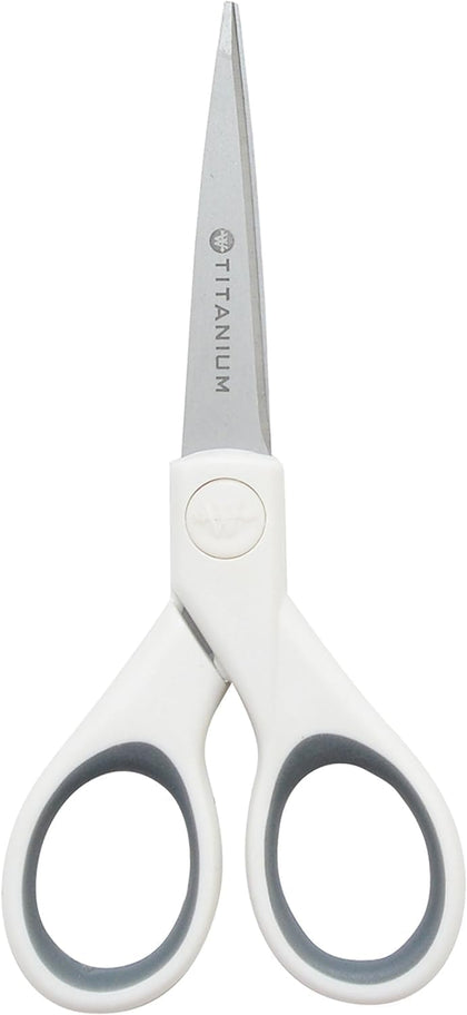 5-Inch Micro-Tip Fabric Scissors with Titanium-Bonded Blades - Craft Scissors for Paper and Fabric, Sewing, and More
