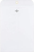9x12 Wove Clasp Envelopes, White, Metal Clasp, 100/Box