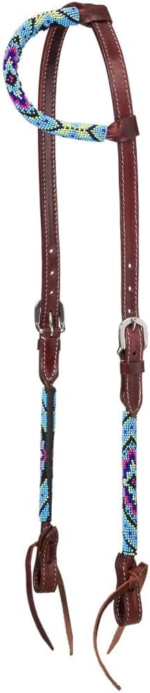 Beaded Turquoise Diamond One Ear Headstall