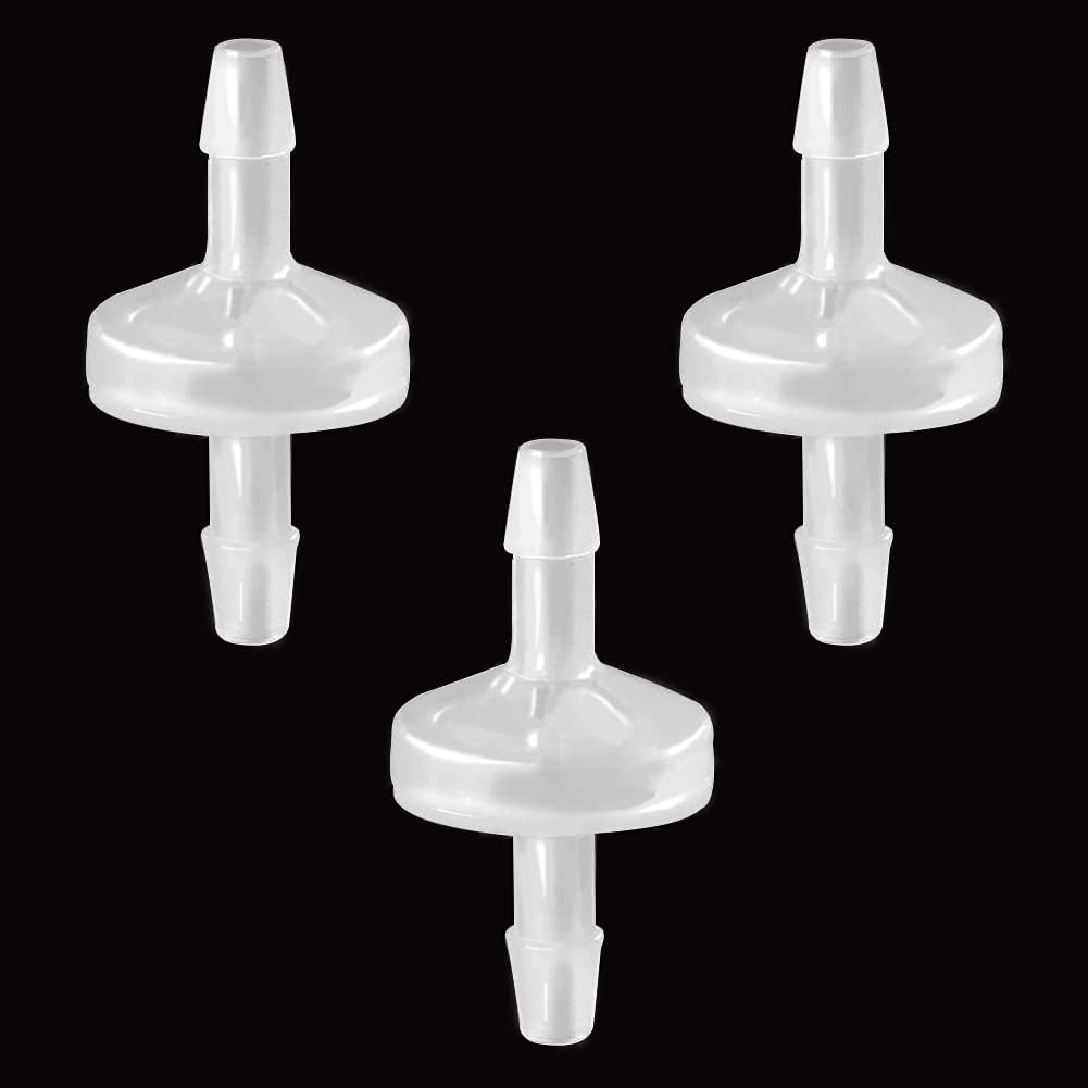 One Way Check Valve, 1/8"(3MM) Hose Barb Non Return (Pack of 3)