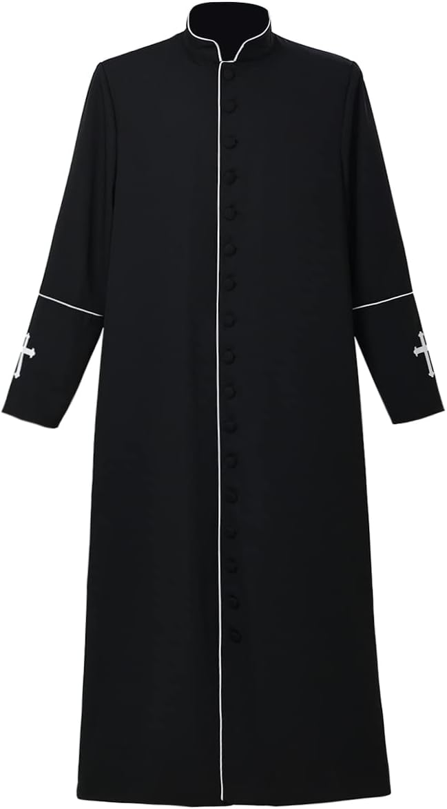 Men's Clergy Cassock Church Minister Robe Vestment for Pastor