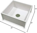 24 in W x 24 in L x 10 in H, Fiberglass, Mop Sink