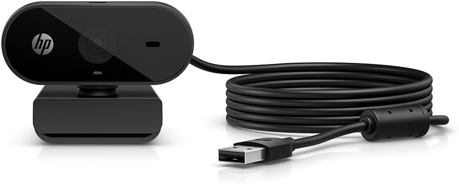 HP 320 FHD Webcam - USB-A Computer Camera with Mic & Privacy Cover - for Desktop, Laptop, & Chromebook - 1080p