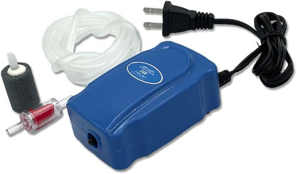 Aquarium Air Pump Kit for 3-20 Gallon Fish Tank, 3W 48GPH Oxygen Aerator for Sponge Filter with Air Stone, Airline