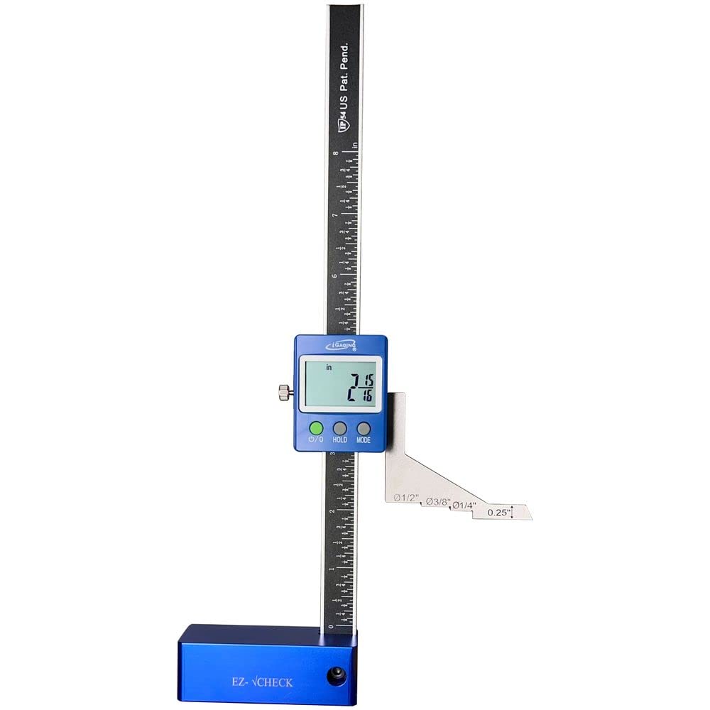 iGaging Digital 8" Height Gauge EZ-Check for Woodwork Router and Table Saw Adjustment