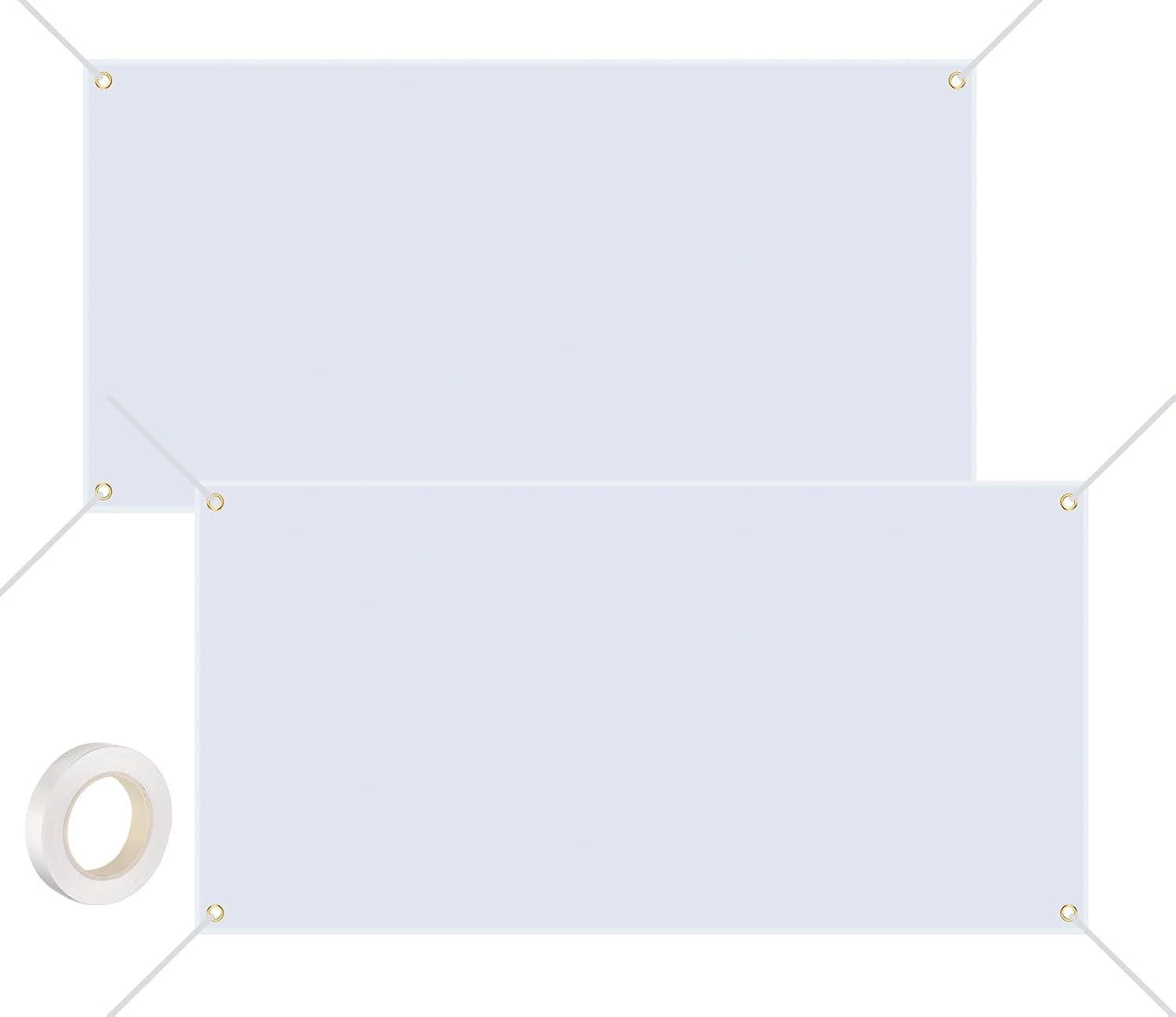 Blank Banners Sign to Decorate, 2 Pcs Large Blank Vinyl Banner Signs with Hanging Ropes, DIY Blank Sublimation Vinyl