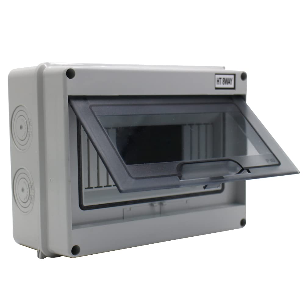 MAKERELE Distribution Protection Box with DIN Rail IP65 ABS 8 Way