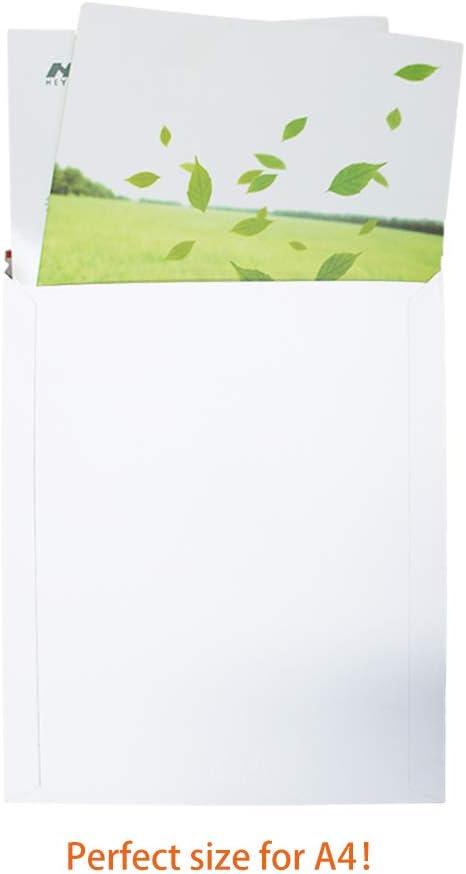 50 Pack Self Seal Photo Document Mailers 9X12 inch Rigid Mailers | Stay Flat, White Cardboard Envelopes